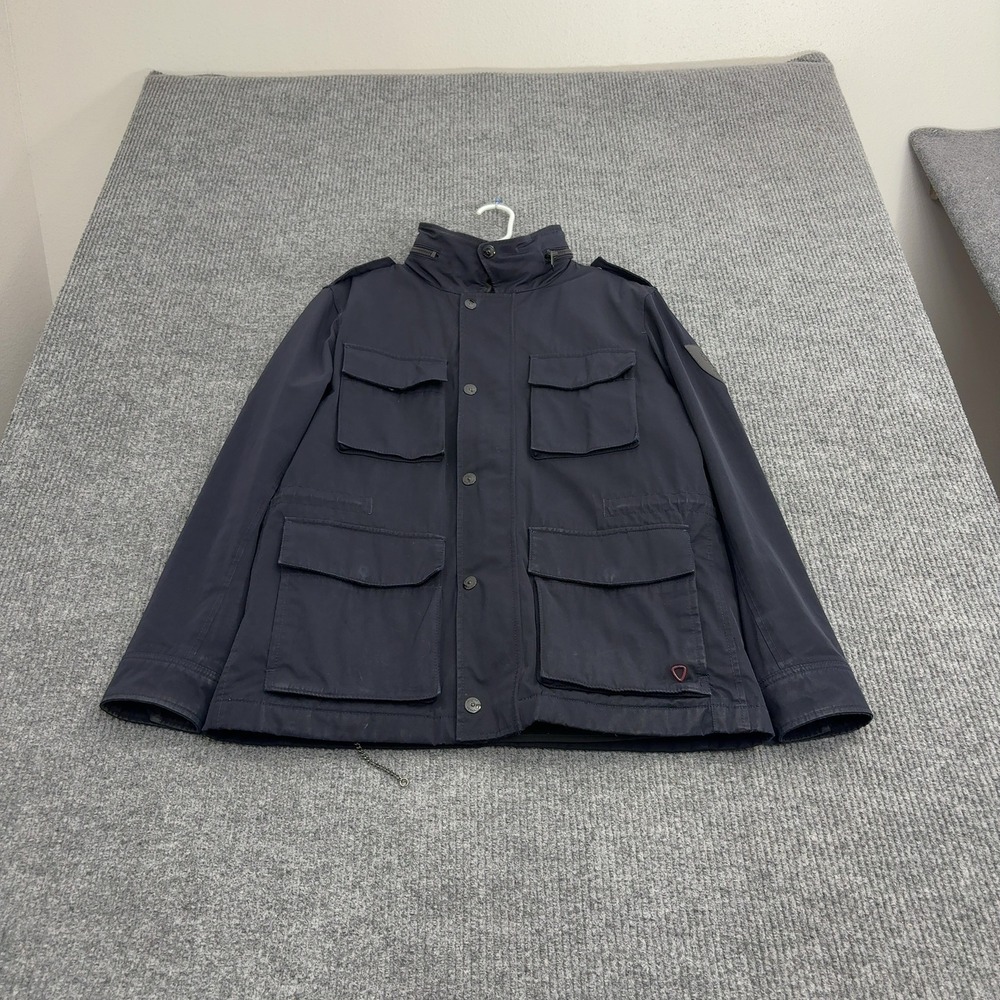 Strellson Jacket Mens L Navy Blue Field Utility Military Casual Style Designer